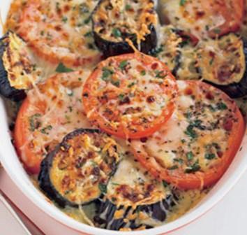 Grilled Eggplant and Tomato Gratin