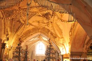 The main room in the Sedlec Ossuary/Bone Chapel in Kutna Hora
