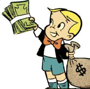 Richie Rich with money in his hands