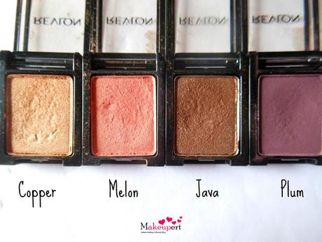 Revlon Shadow Links Eye shadows Copper, Java, Melon, Plum // Review, Swatches