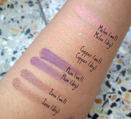 Revlon Shadow Links Eye shadows Copper, Java, Melon, Plum // Review, Swatches