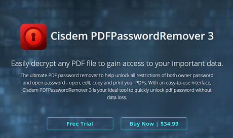 Cisdem PDFPasswordRemover 3: Easiest Way to Decrypt Any PDF File