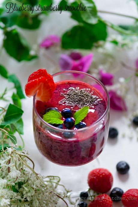 Strawberry Blueberry Smoothie Recipe(Vegan)