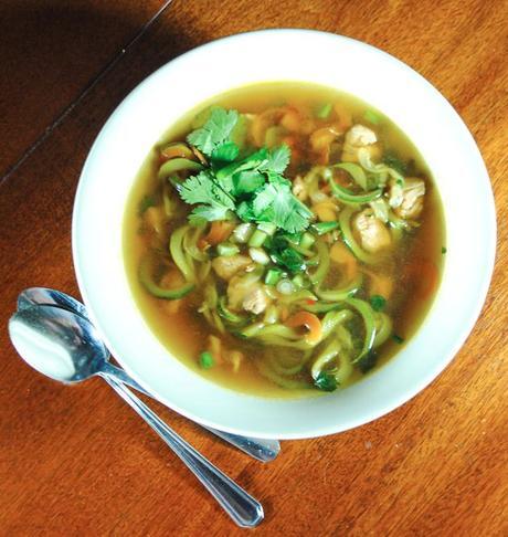 Instant Pot Spicy Asian Chicken Soup with Ginger, Garlic and Cilantro