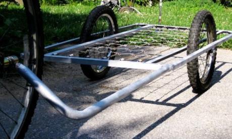 Bed Frame Used to Make Bicycle Trailer