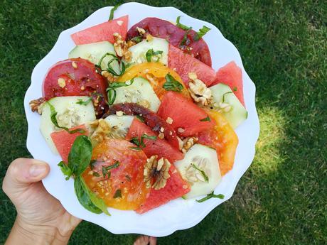 Late Summer Salads with Peaches + Watermelon | Dreamery Events