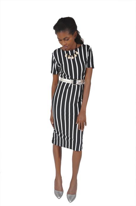 Work Style // Two Ways to Wear a Romwe Vertical Stripe Dress