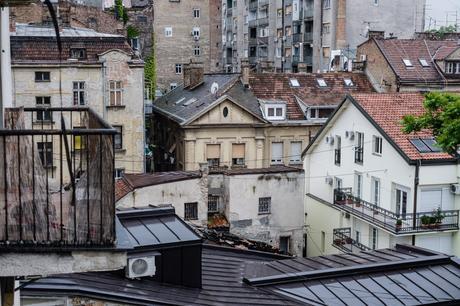 The view from our flat, a melting pot of different buildings and time periods.