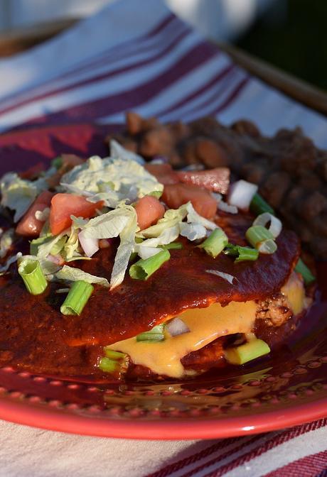 Stacked Red Chile Enchiladas