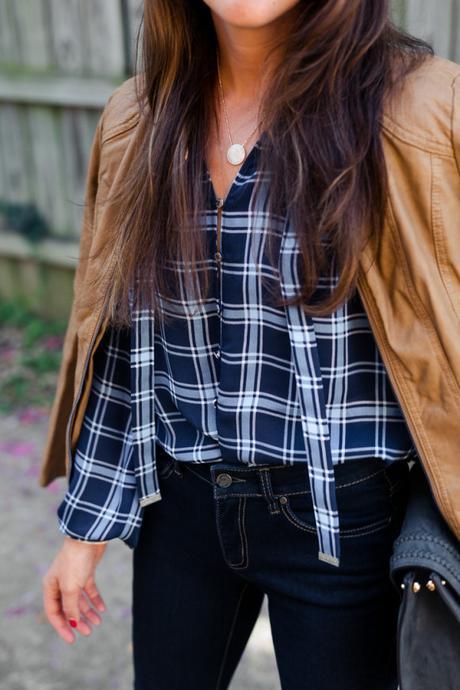 Amy Havins shares her fall plaid style from Stein Mart.
