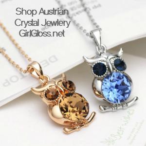 Austrian Crystal Penguin Necklaces and Earrings