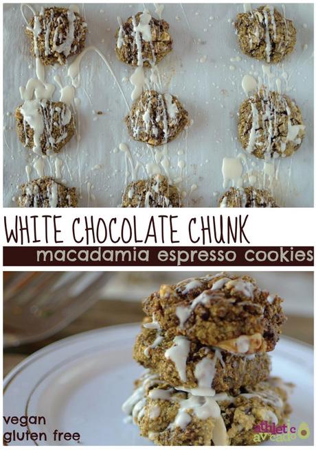 White Chocolate Chunk Macadamia Espresso Cookies (gluten free, vegan)