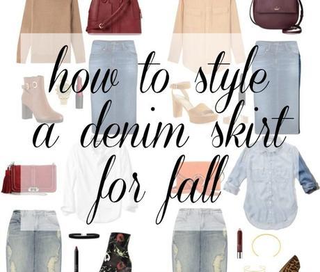 How to Wear a Denim Skirt this Fall