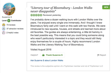 A #London Walker Reviews Literary #Bloomsbury: 