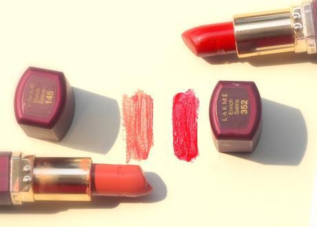 Lakme Enrich Satin Lipsticks - 352 and 145 (Old Packaging)
