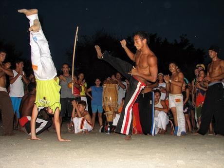 Capoeira Dancers at Night