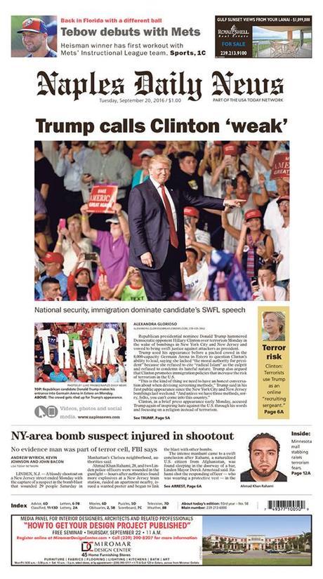 The election and the front pages