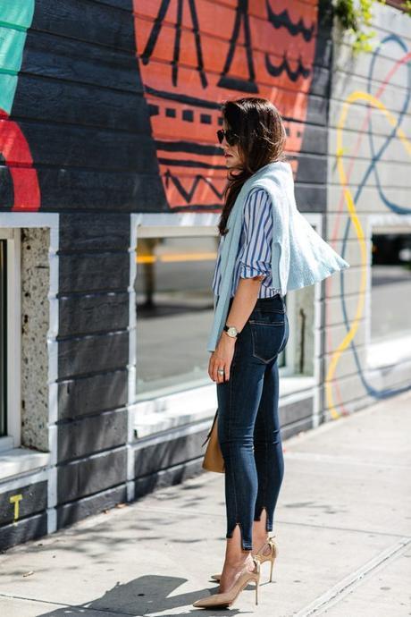Amy Havins shares her favorite denim trend for fall, high low jeans.