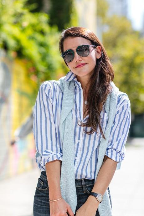 Amy Havins shares her favorite denim trend for fall, high low jeans.