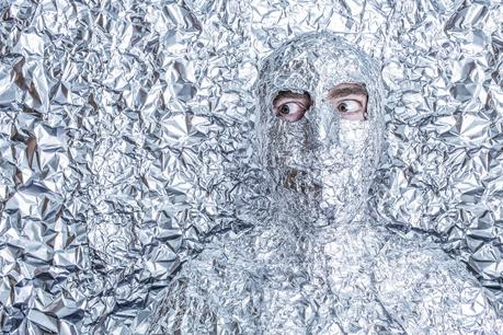 Man wrapped up in tinfoil
