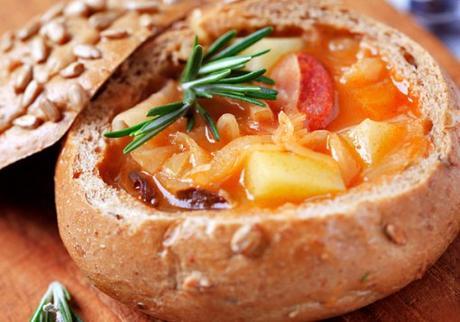 Beef and Potato Stew Bread Bowl