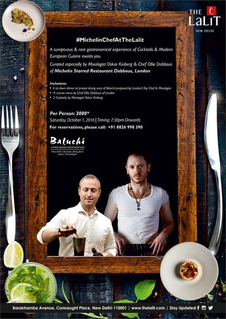 Londonâs Michelin Star restaurant Dabbousâs Chef Ollie Dabbous & Oskar Kinberg Coming to The Lalit, Delhi