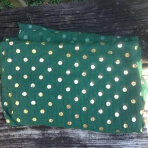 Emerald with Gold Dots Scarf