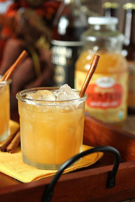 Pumpkin Spiced Apple Cider with Rum Cocktail