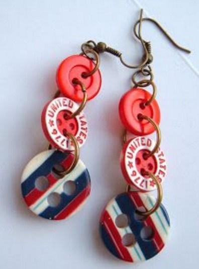 Clothes Buttons Recycled Into Earrings