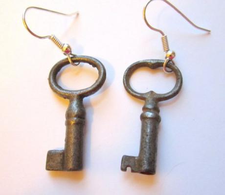 Small Keys Recycled Into Earrings