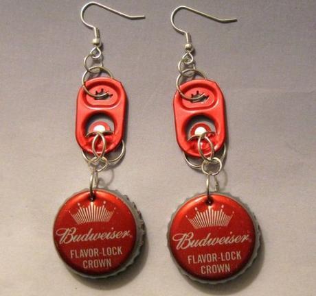 Beer Bottle Recycled Into Earrings