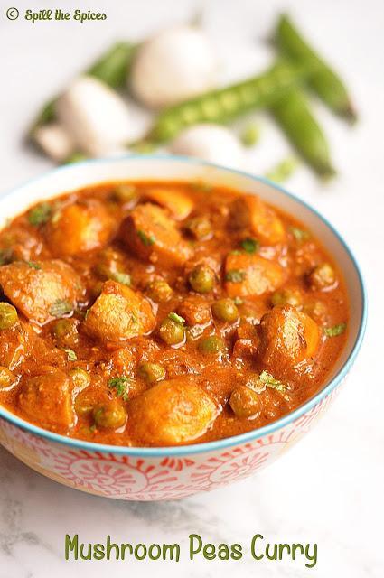 Mushroom Peas Curry | Dhingri Matar