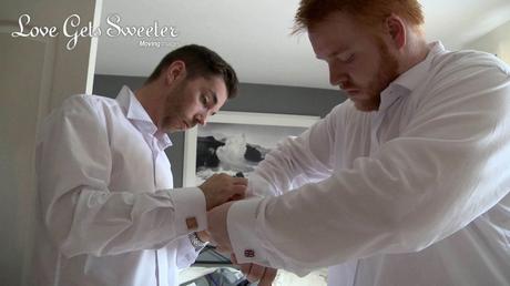 groom and best man getting ready for wedding in Cheshire