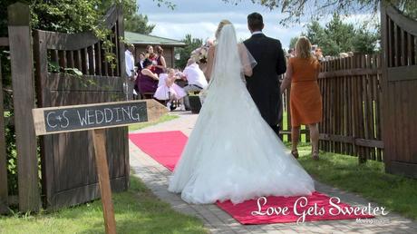red carpet for wedding at Malkins Bank Golf Club wedding
