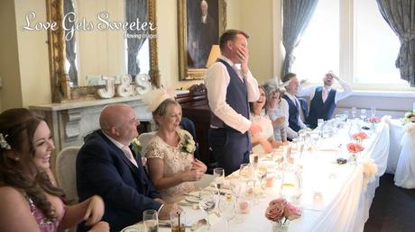 grooms speech filmed during wedding at liverpool racquet club