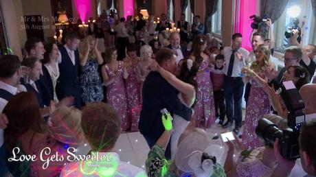 bride and groom kiss during dance filmed by love gets sweeter at racquet club