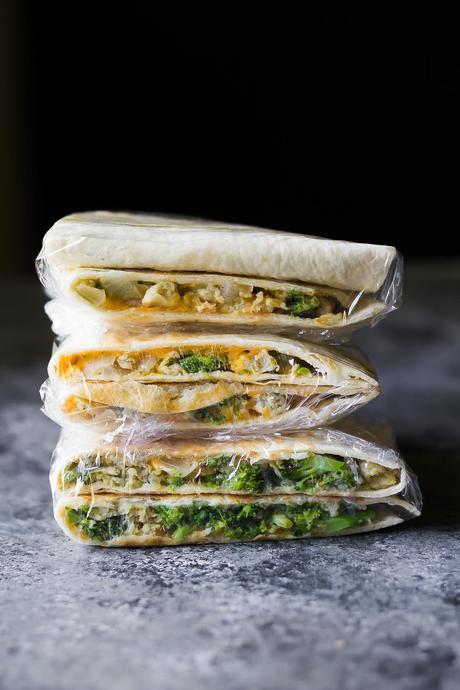 Broccoli Cheddar Breakfast Quesadillas- a tasty, freezer-friendly breakfast meal prep recipe!