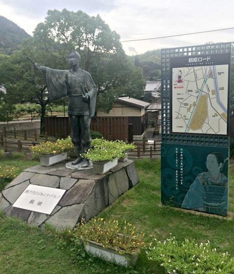 Tsuruhime statue on Omishima island Japan