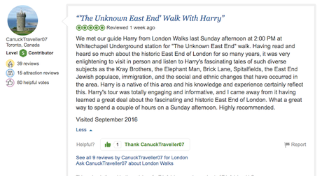 A #London Walker Reviews: The Unknown #EastEnd with Harry