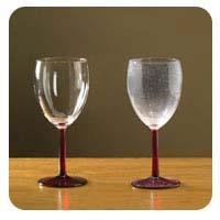 A glass before and after being affected by hard water