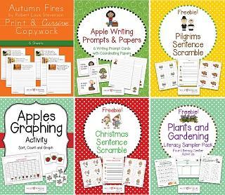 Image: free copywork printables, free literacy printables, free math  printables, free writing printables, free science printables, free  Christmas printables, free Thanksgiving printables, and more!