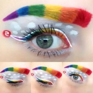 Easy Halloween Look (Skittles) eye collage