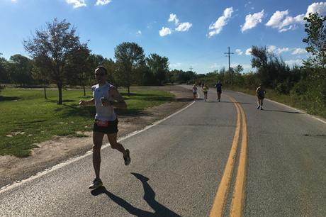 Dan Solera at mile 14 of Omaha Marathon