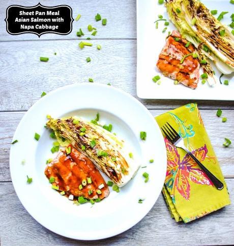 Asian Salmon Sheet Pan Meal with Napa Cabbage