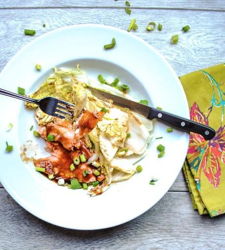 Asian Salmon Sheet Pan Meal with Napa Cabbage