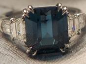 4.97 Carat Blue Spinel Diamond Ring