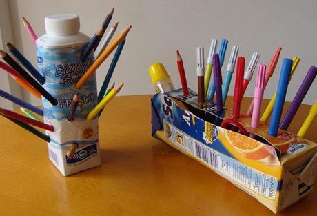 Juice Carton Pencil Organiser