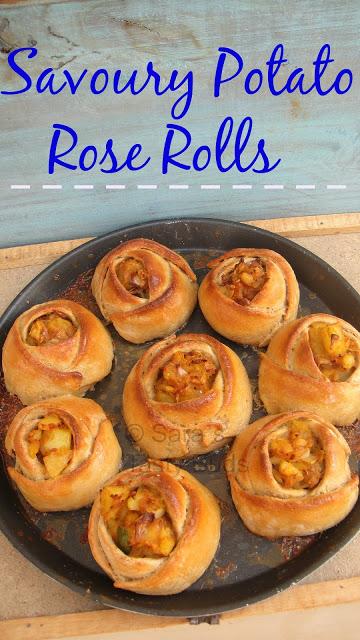Savoury Potato Rose Rolls #BreadBakers