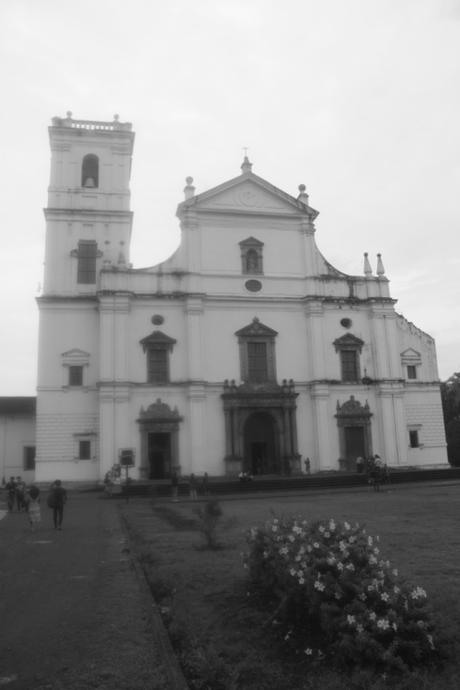 Se Cathedral, Old Goa; The asymmetry is due to an accident that destroyed the other tower