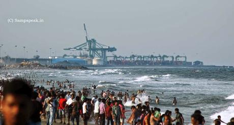 the lure of Bay of Bengal at Marina ~ dangerous swimming in the Sea